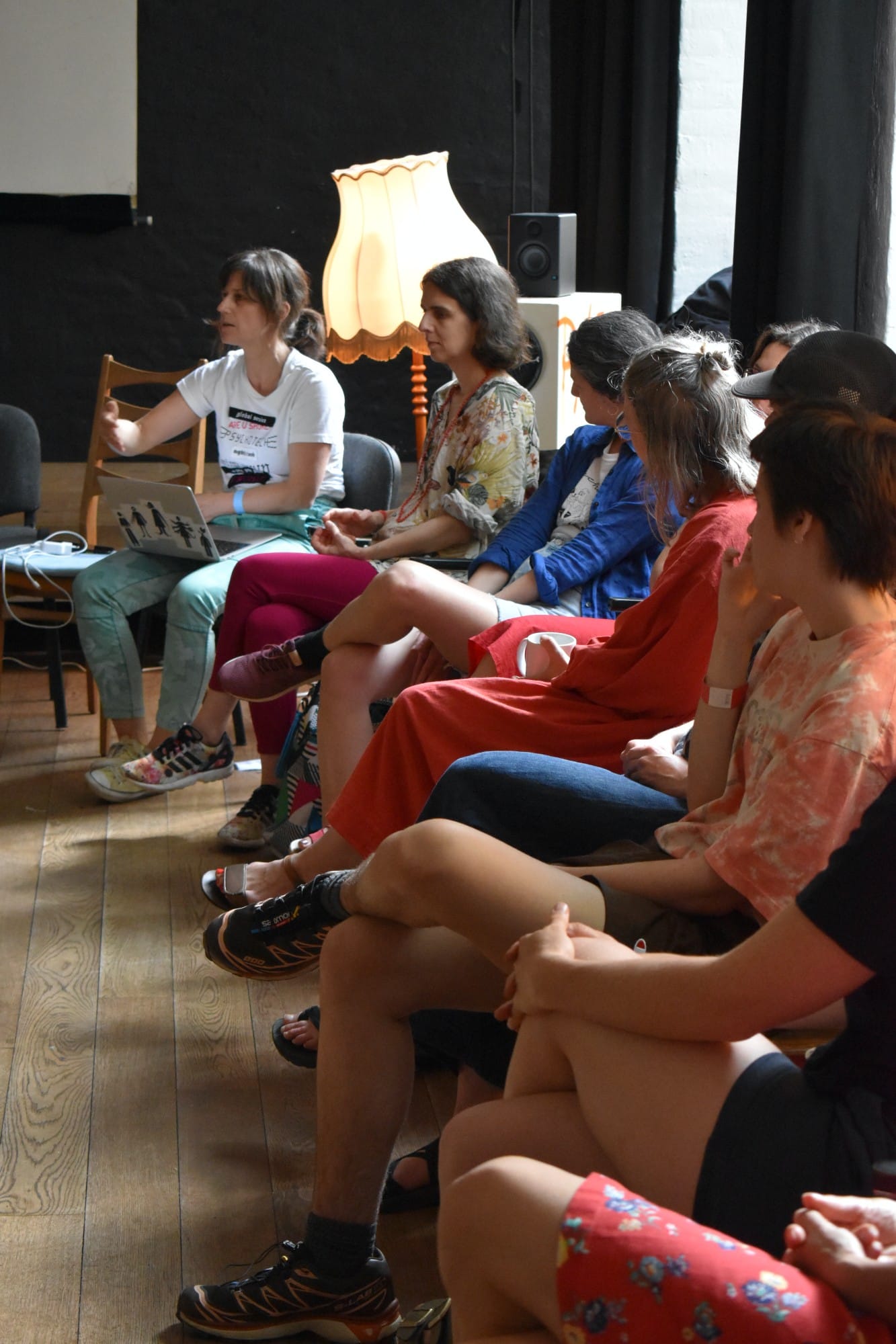 a group of women sitting