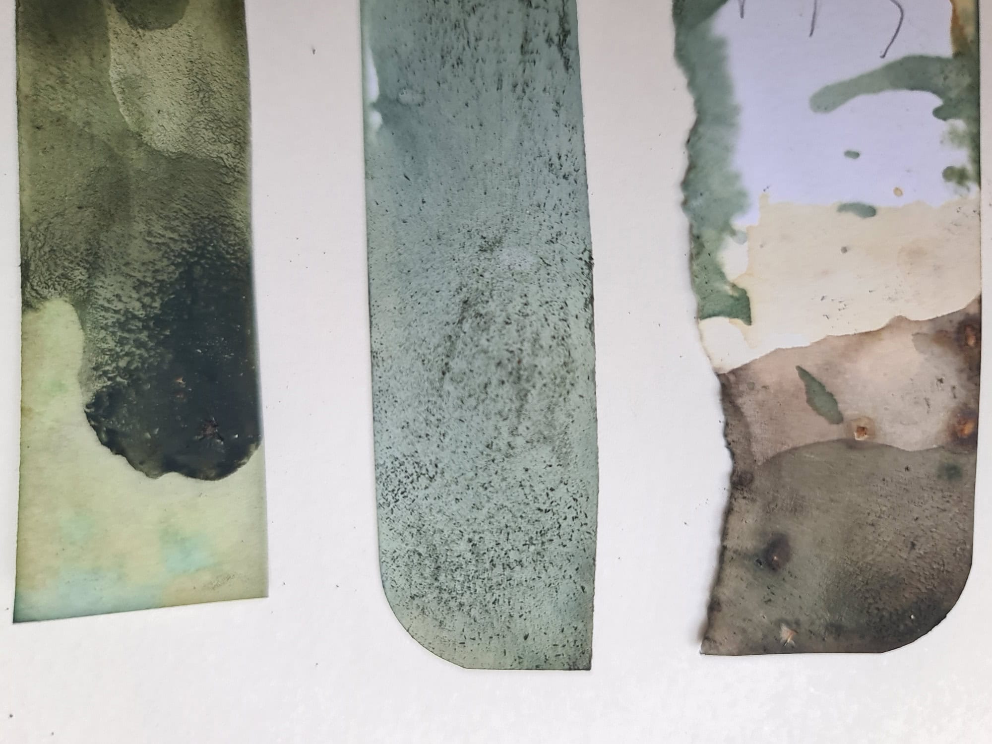 Test strips with ink