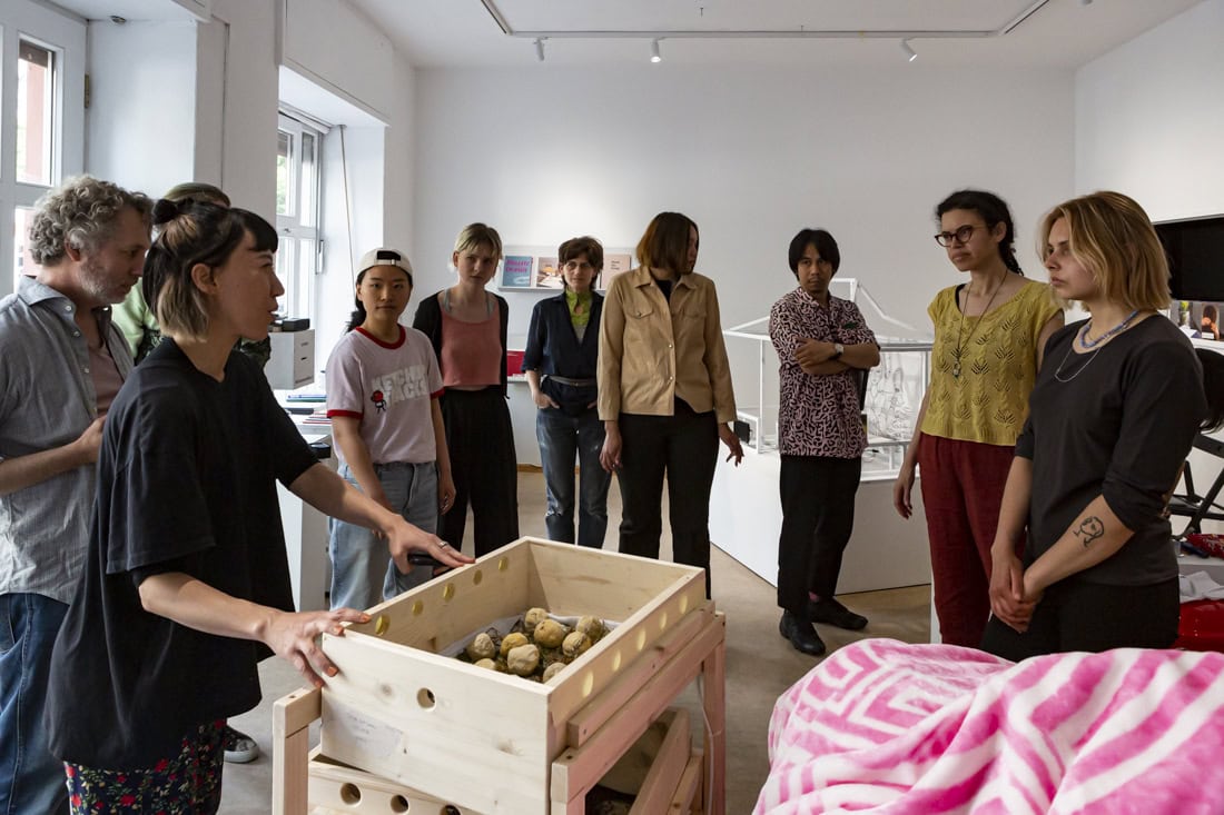group of people in a workshop