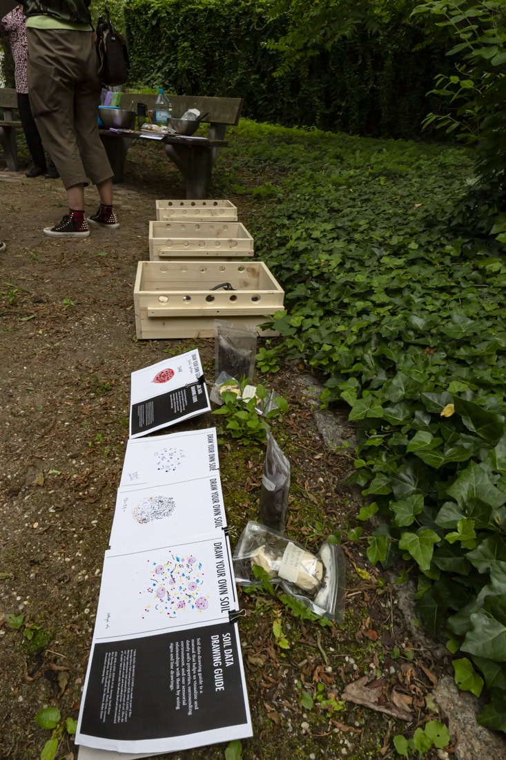 texts on the ground in a garden